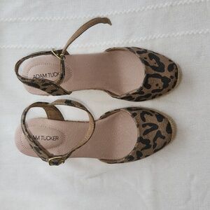 Adam Tucker Leopard print wedge heels